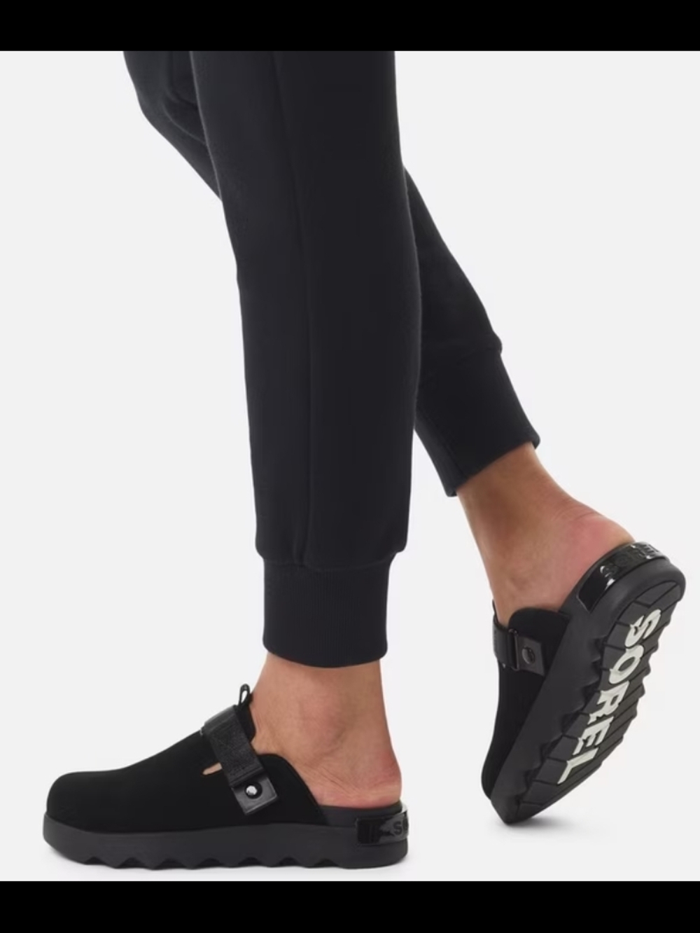 Sorel Viibe Black Slip-On Clog Mule with Adjustable Strap Size 12 Used Exc